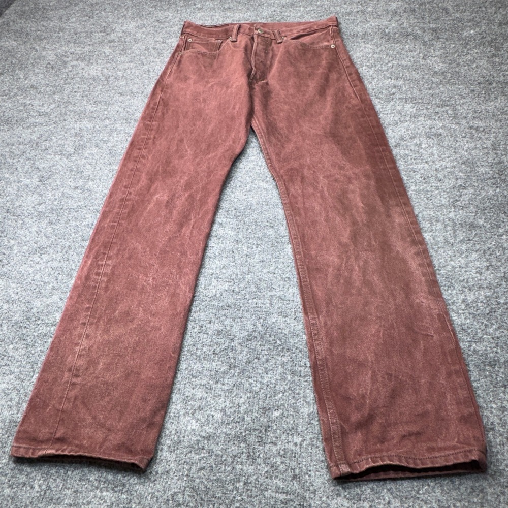 Levis 501 XX Jeans Mens 30x30 Tag 32x34 Red Barbeque Overdye Straight Leg Denim